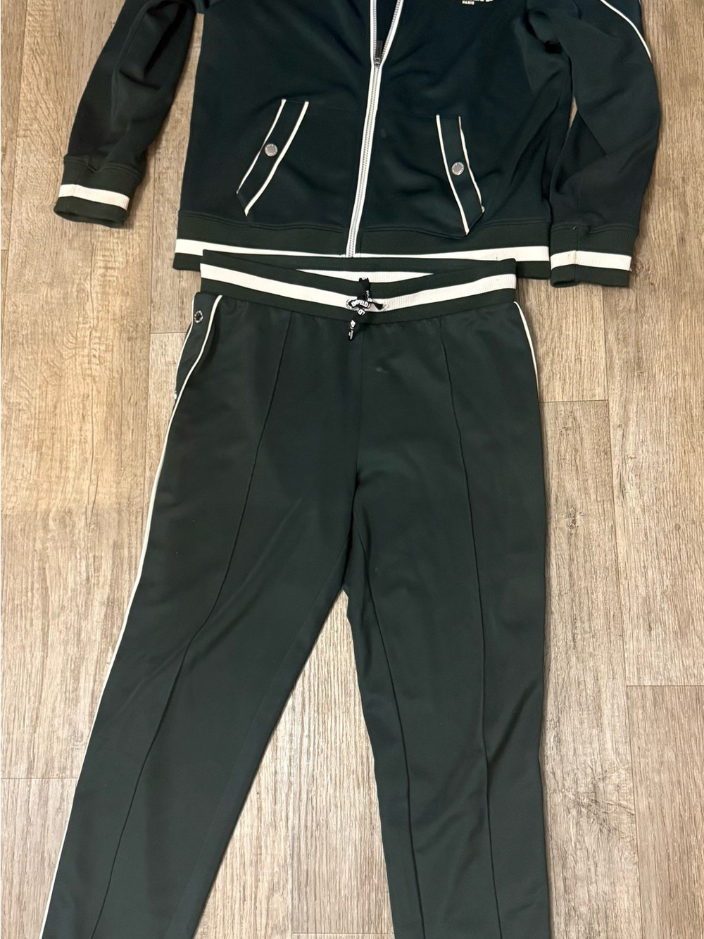 Women's Karl Lagerfeld dark green track suit size medium